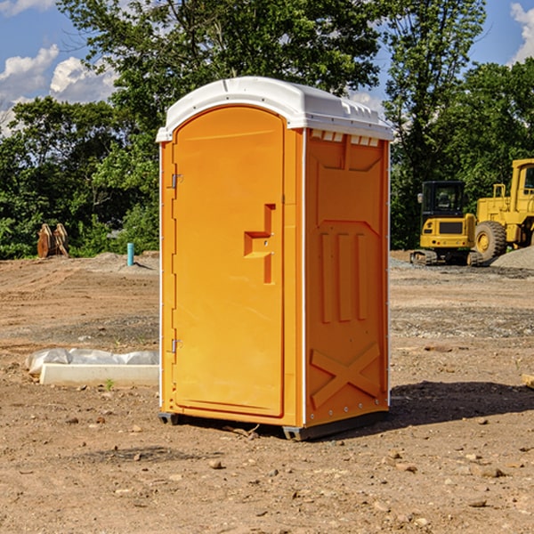 how often are the portable restrooms cleaned and serviced during a rental period in Arnold KS